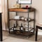 Baxton Studio Capri Oak and Black Mobile Metal Bar Cart with Stemware Rack 153-9040 - alternate 9